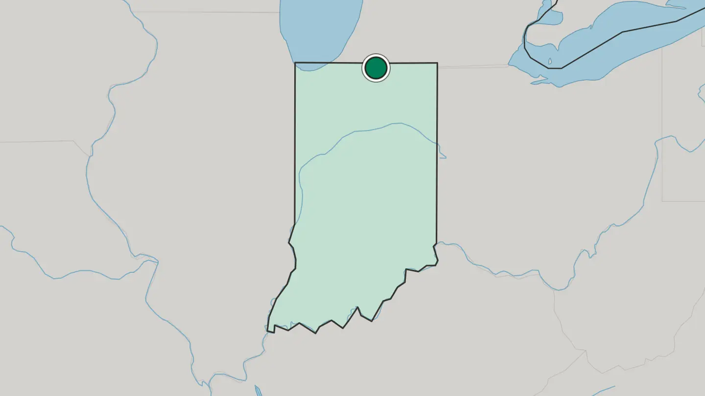 Map of Elkhart in United States