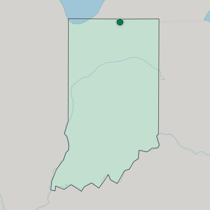 Map showing Elkhart — In Indiana