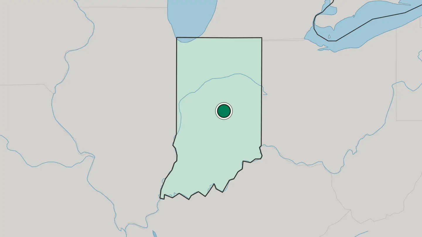 Map of Fishers in United States
