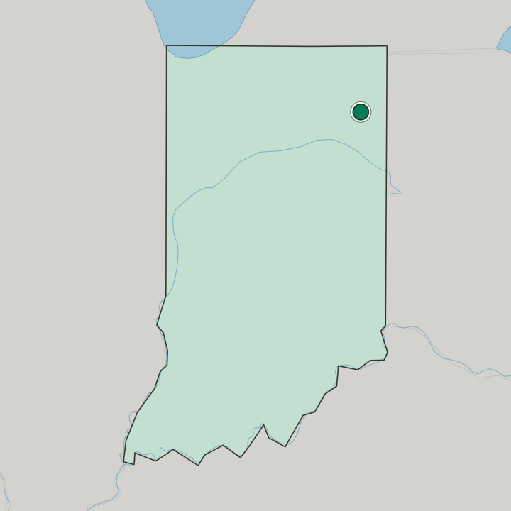 Map showing Fort Wayne — In Indiana