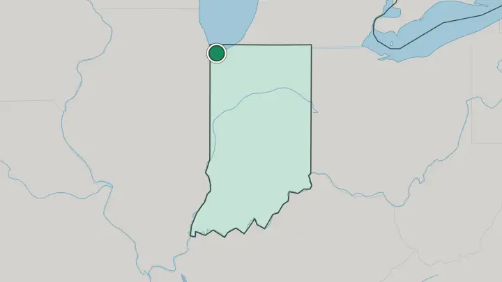 Map of Gary in United States