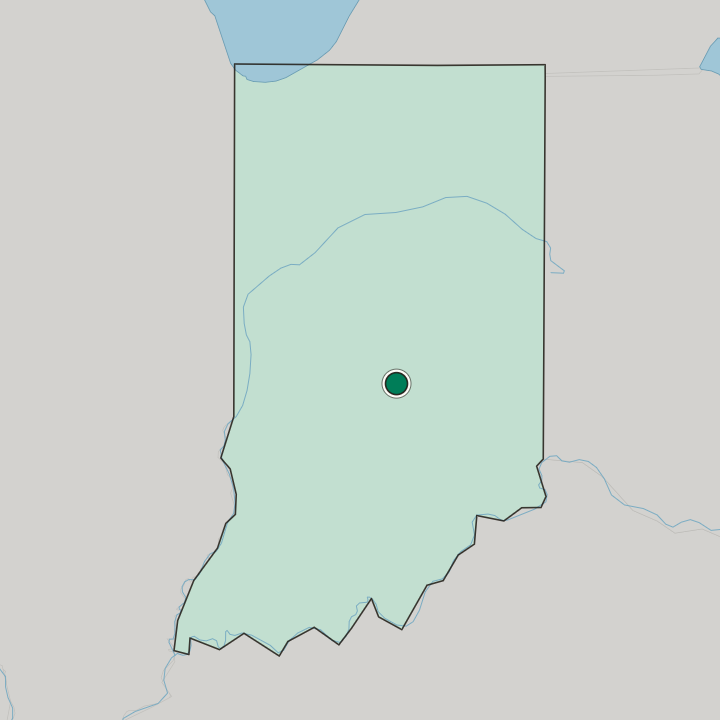 Map showing Greenwood — In Indiana
