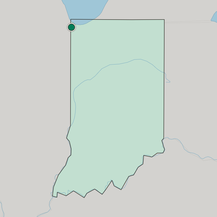Map showing Hammond — In Indiana