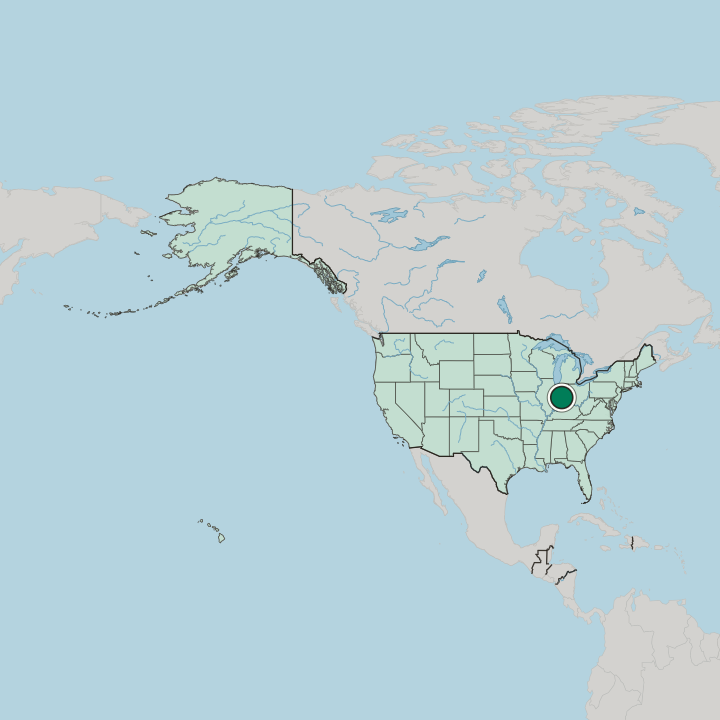 Map showing Indianapolis — In United States