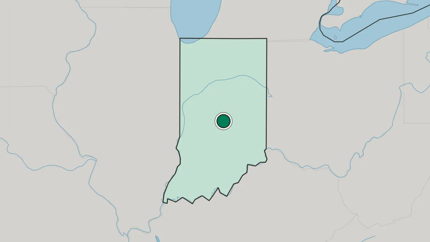 Map of Indianapolis in United States