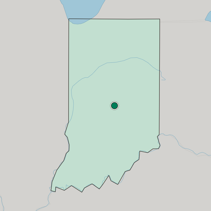 Map showing Indianapolis — In Indiana