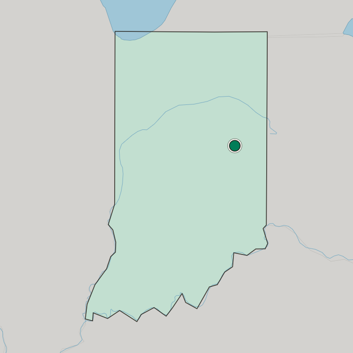 Map showing Muncie — In Indiana