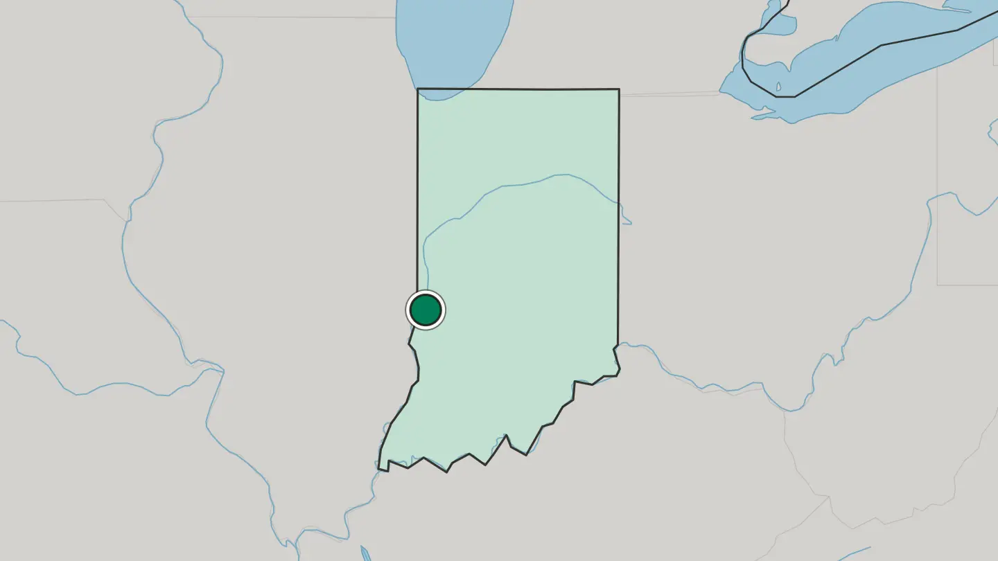 Map of Terre Haute in United States