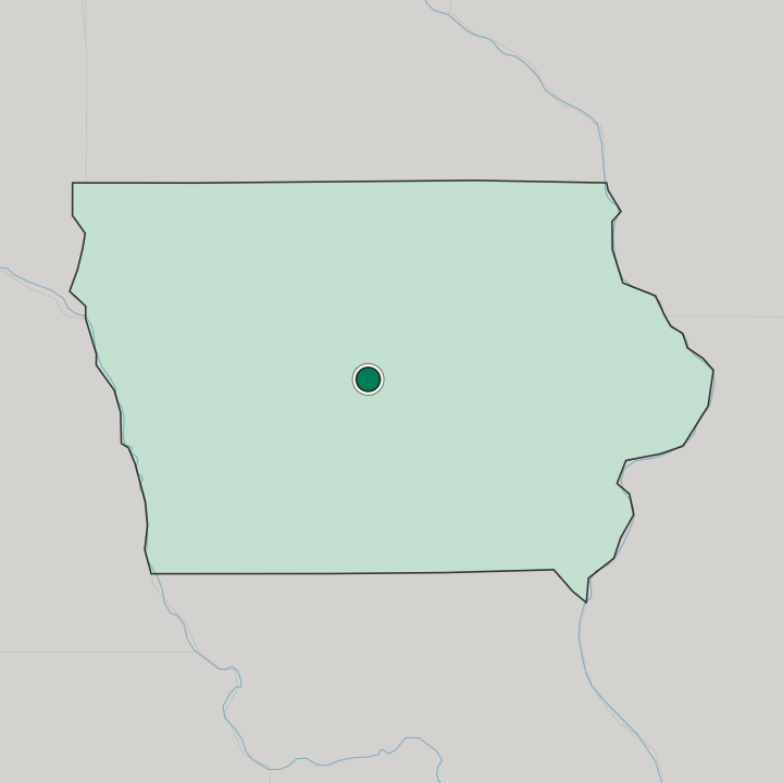 Map showing Ames — In Iowa