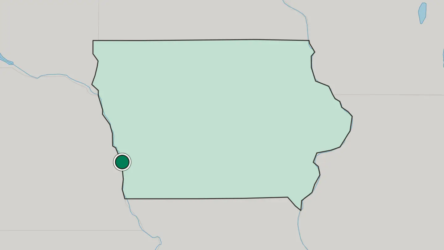 Map of Council Bluffs in United States
