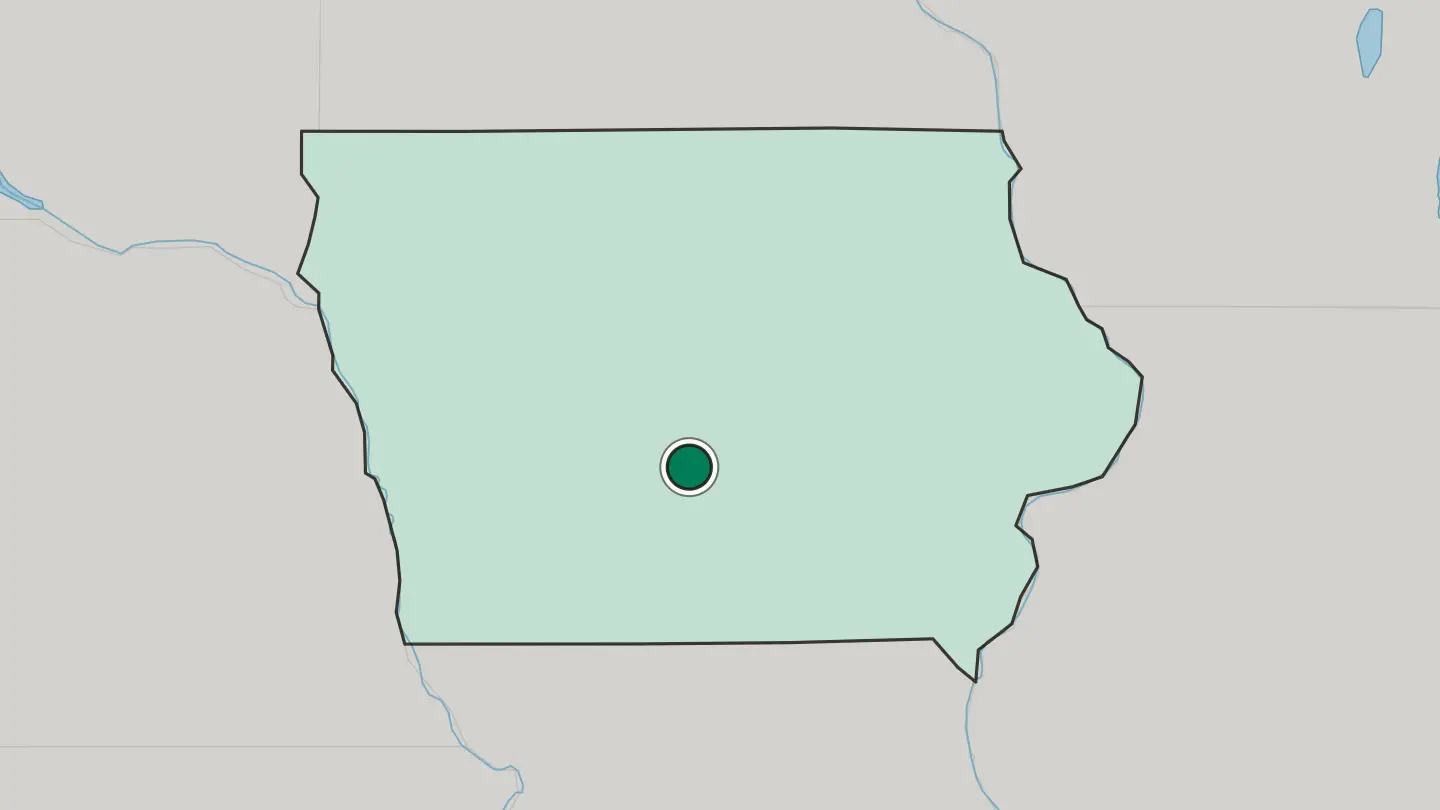 Map of Des Moines in United States