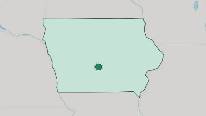 Map of Des Moines in United States
