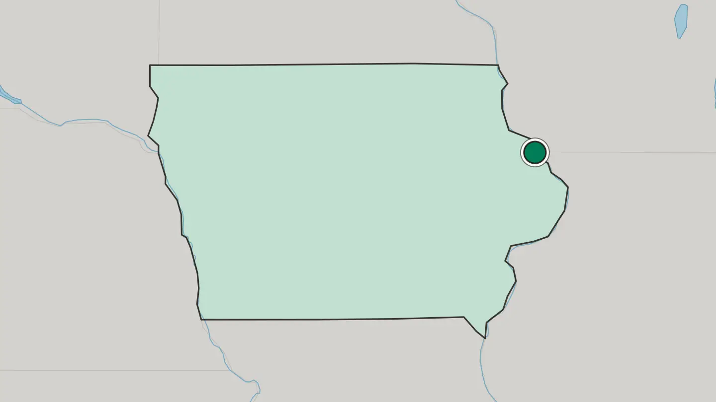 Map of Dubuque in United States