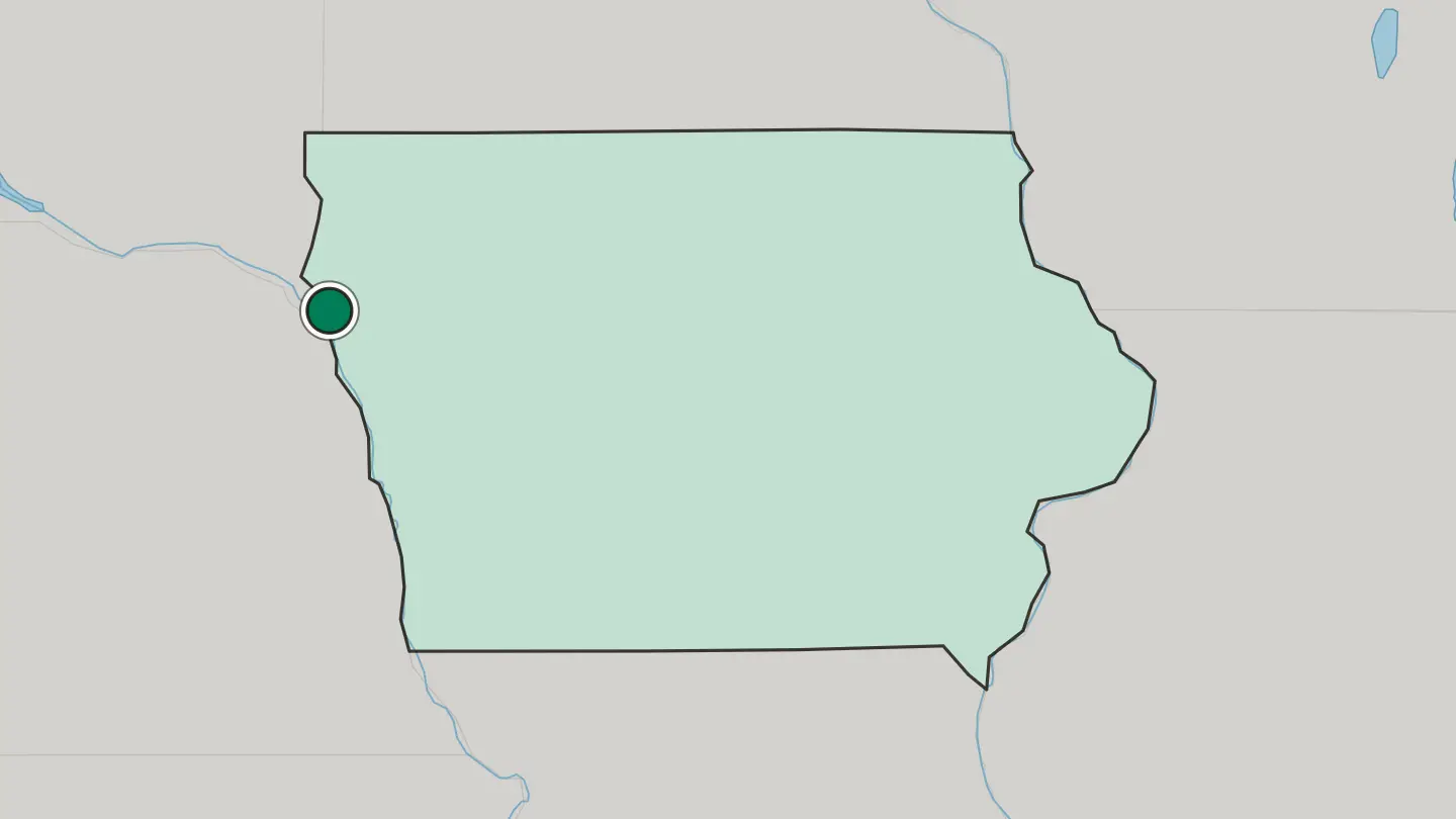 Map of Sioux City in United States