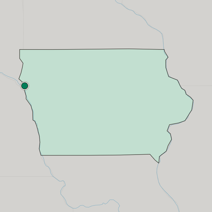 Map showing Sioux City — In Iowa