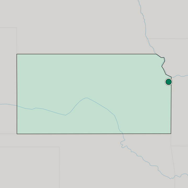 Map showing Lenexa — In Kansas