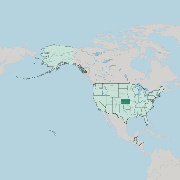 Map showing Kansas — In United States