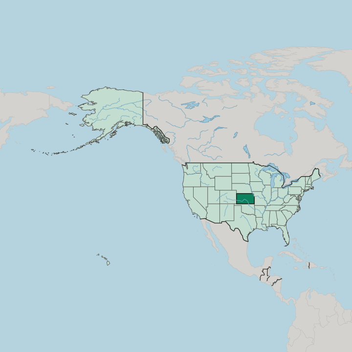 Map showing Kansas — In United States