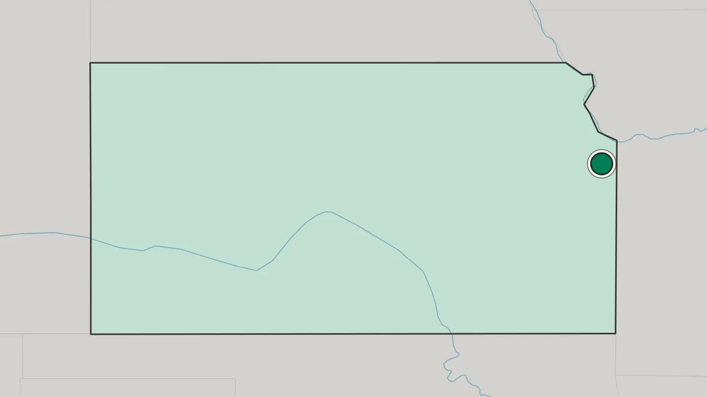 Map of Olathe in United States