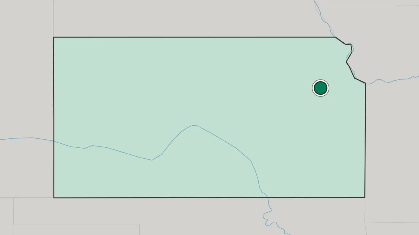 Map of Topeka in United States