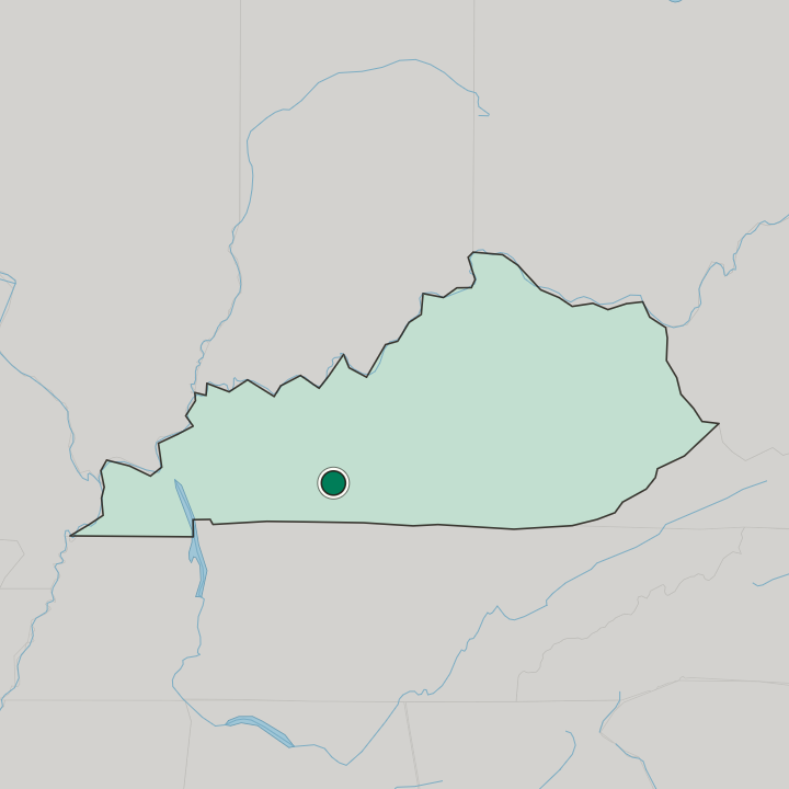 Map showing Bowling Green — In Kentucky