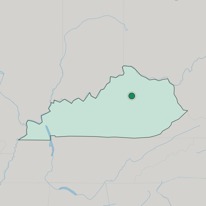 Map showing Lexington-Fayette — In Kentucky