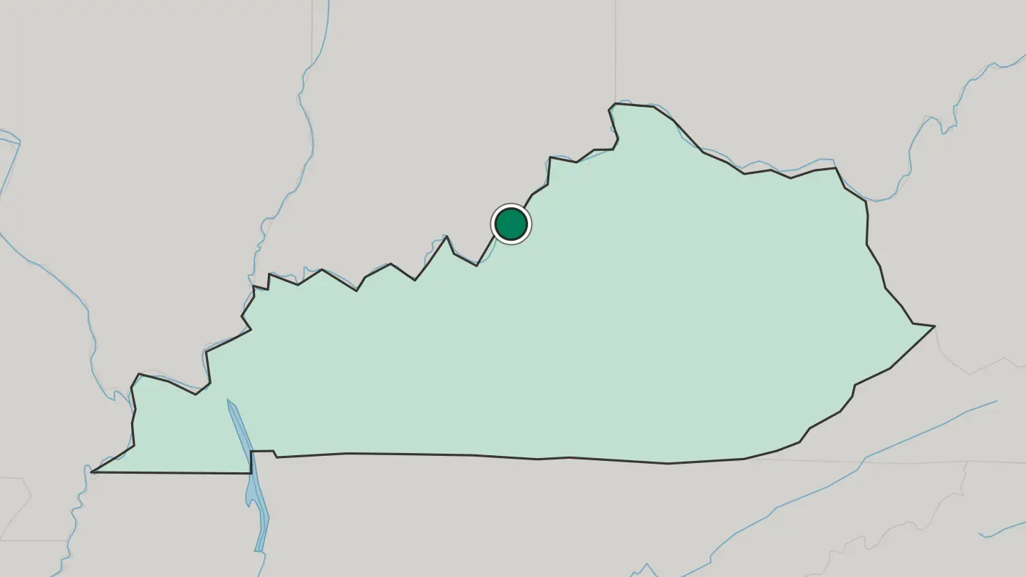 Map of Louisville in United States