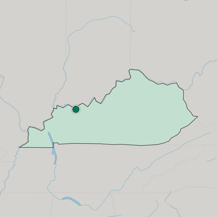 Map showing Owensboro — In Kentucky