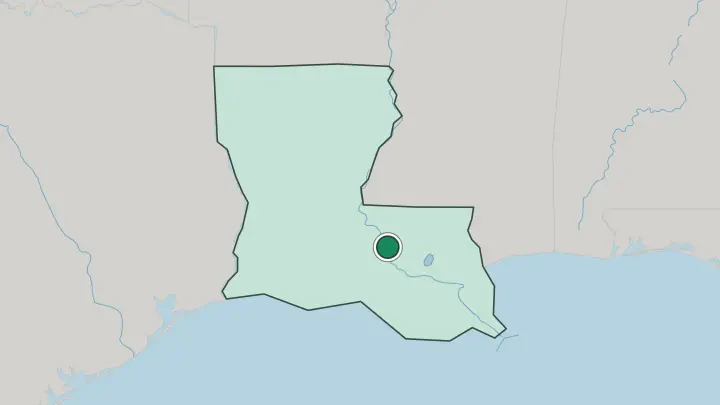 Map of Baton Rouge in United States