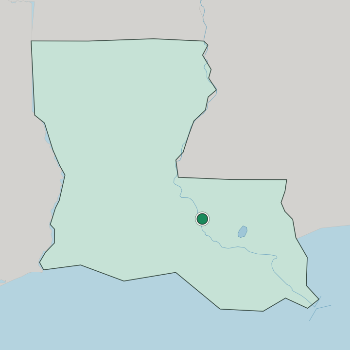 Map showing Baton Rouge — In Louisiana
