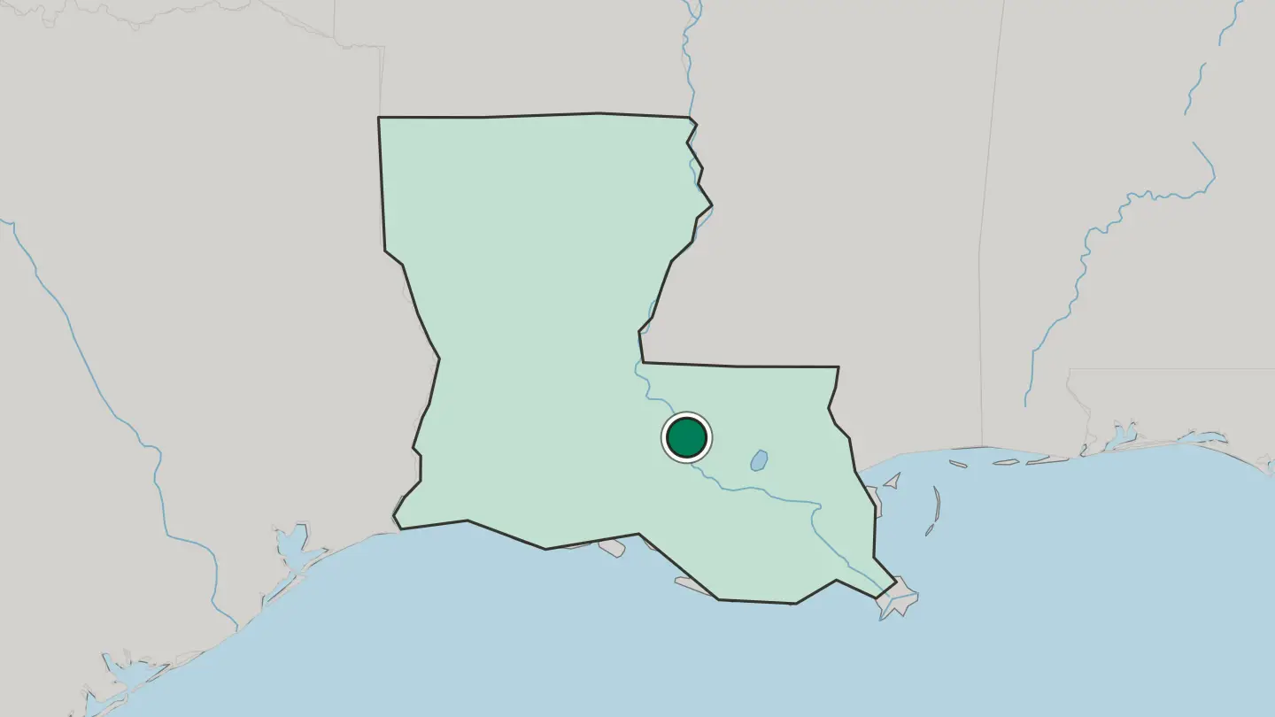 Map of Baton Rouge in United States