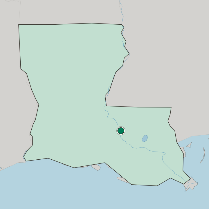 Map showing Baton Rouge — In Louisiana