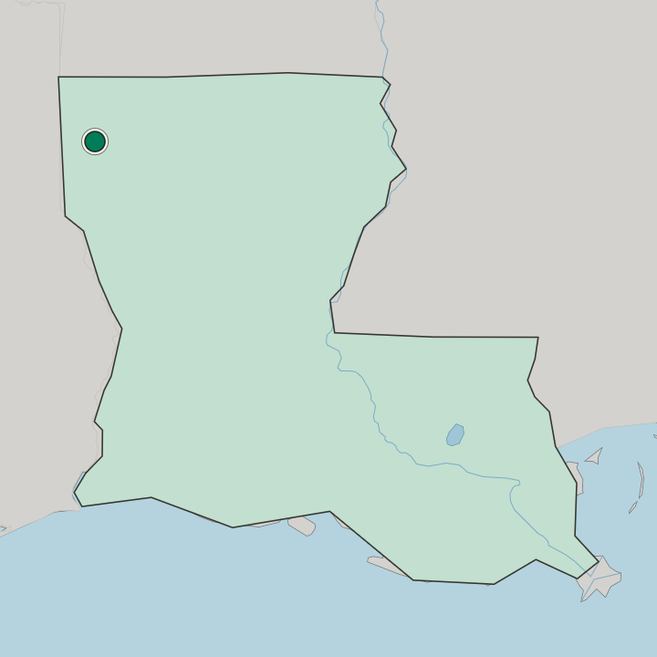 Map showing Bossier City — In Louisiana