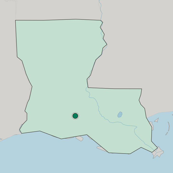 Map showing Lafayette — In Louisiana