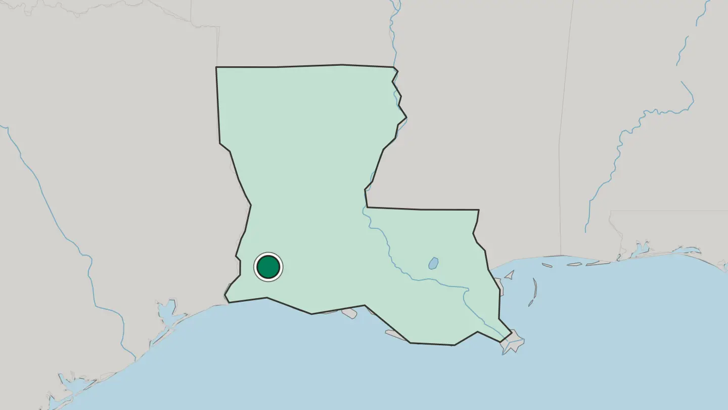 Map of Lake Charles in United States