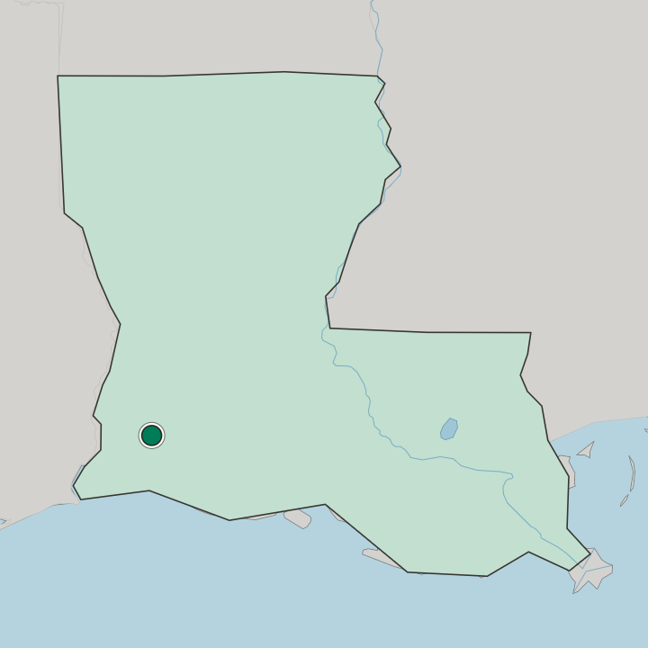 Map showing Lake Charles — In Louisiana