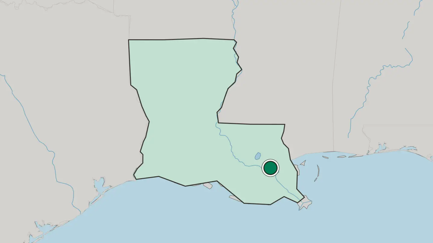 Map of Metairie in United States