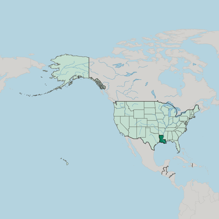 Map showing Louisiana — In United States
