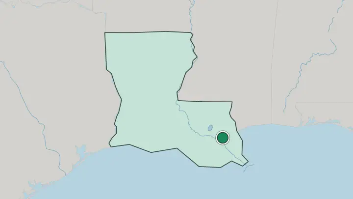 Map of New Orleans in United States