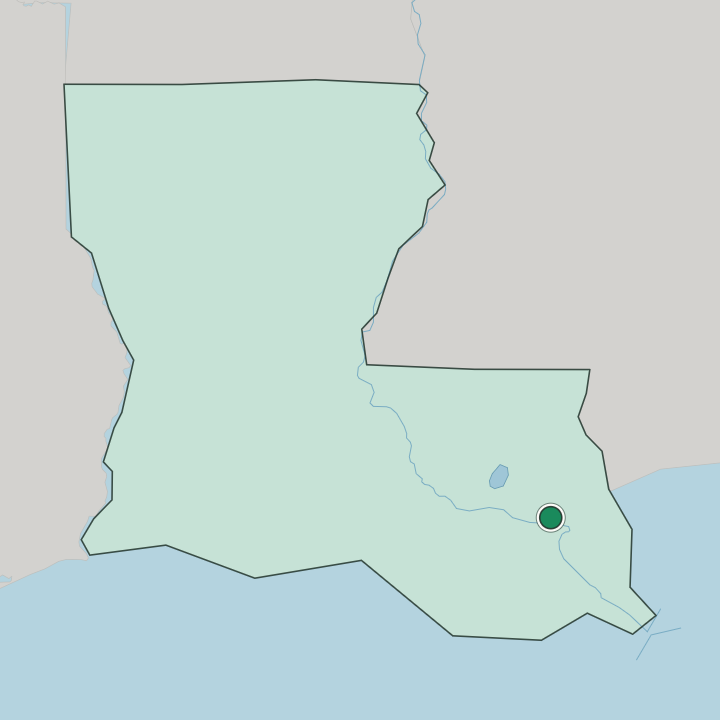 Map showing New Orleans — In Louisiana