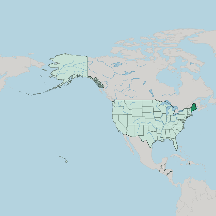 Map showing Maine — In United States
