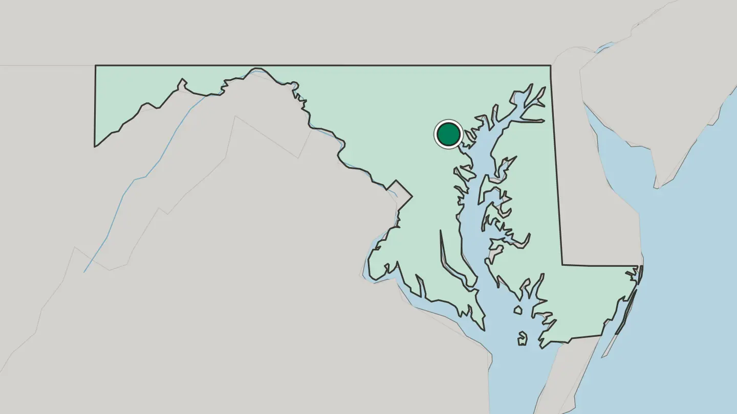 Map of Baltimore in United States