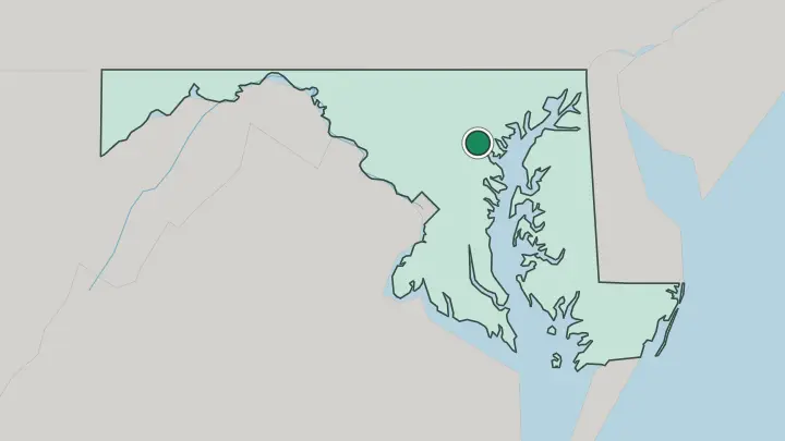 Map of Baltimore in United States