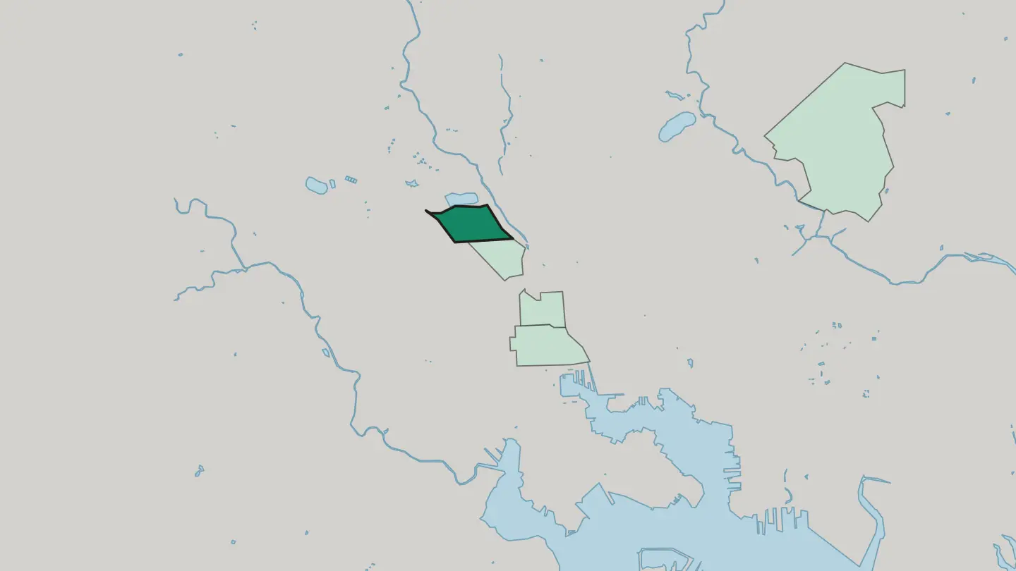 Map of Reservoir Hill in Baltimore