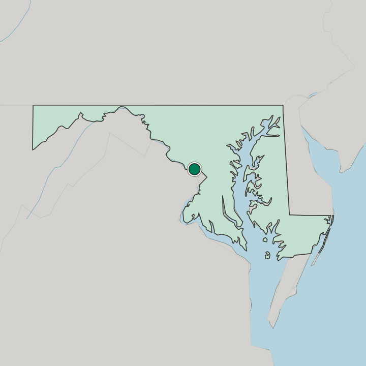 Map showing Bethesda — In Maryland