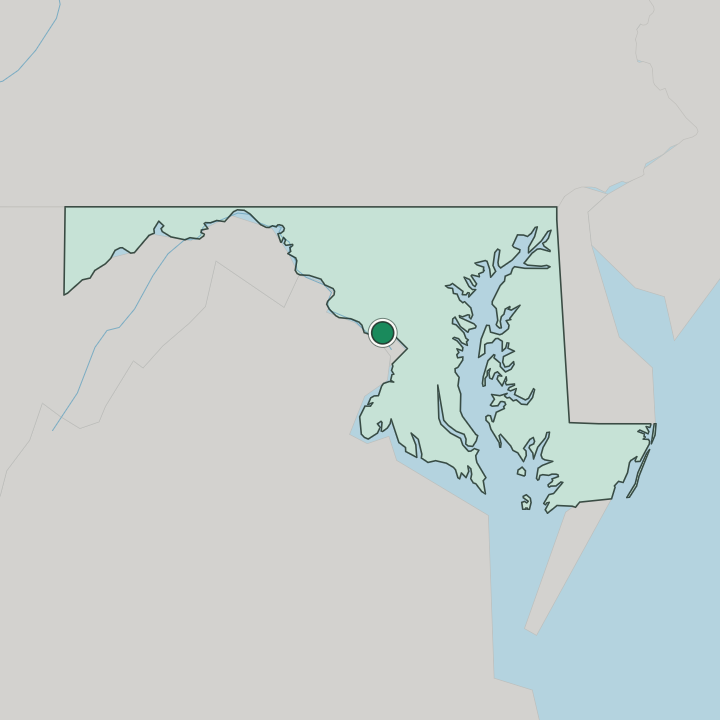 Map showing Bethesda — In Maryland