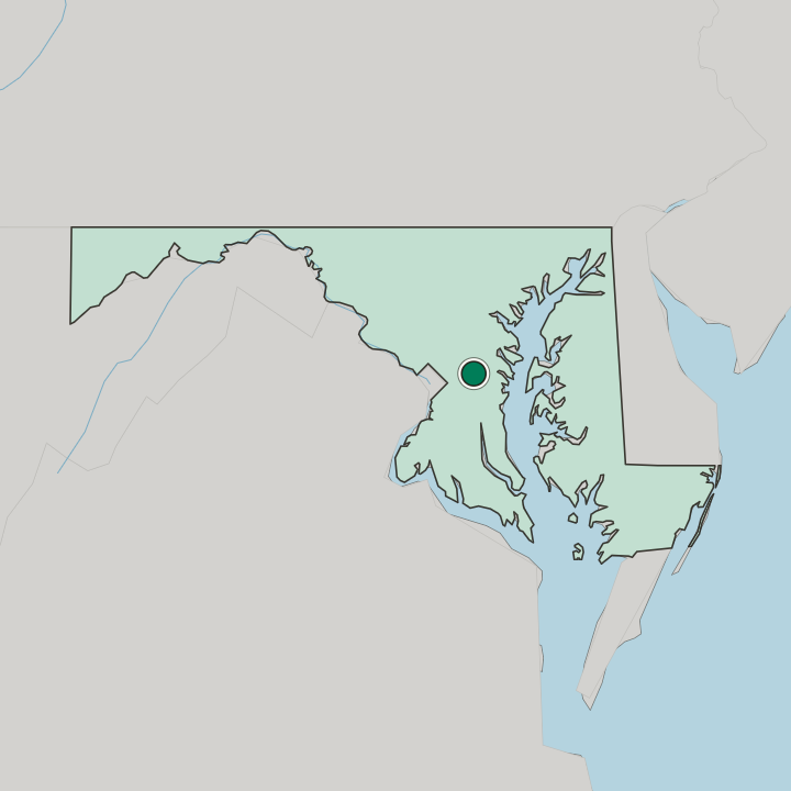 Map showing Bowie — In Maryland