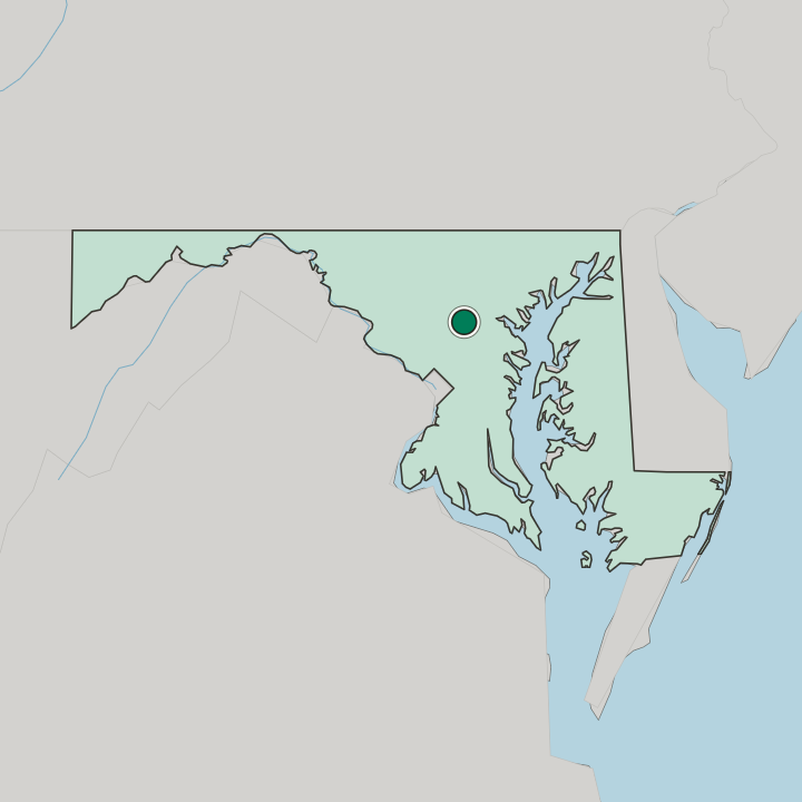 Map showing Columbia — In Maryland
