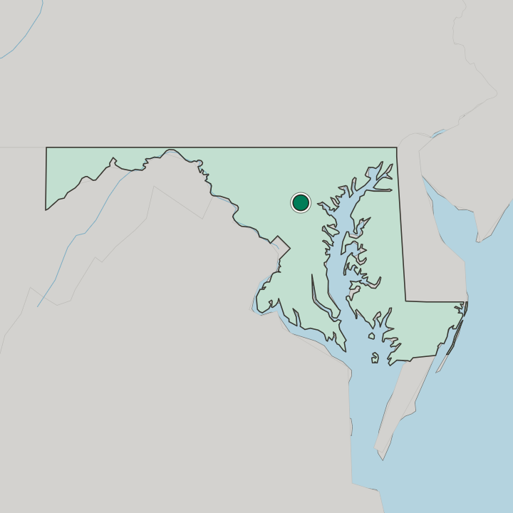 Map showing Ellicott City — In Maryland