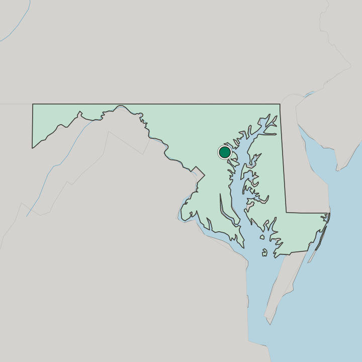 Map showing Glen Burnie — In Maryland